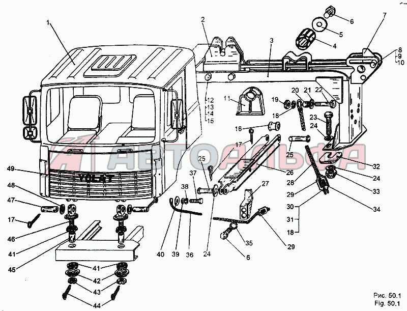 Подвеска кабины МЗКТ 65158