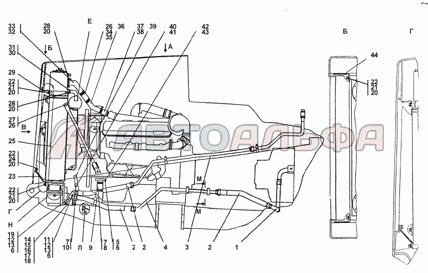 311502-60-2-01СП Система охлаждения двигателя и трансмиссии Промтрактор ТГ-301Я