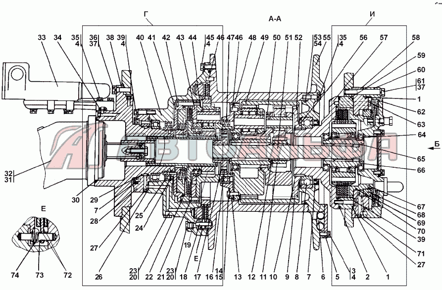 312501 -90-1-02СП/-03СП Привод лебедок Промтрактор ТГ-503Я