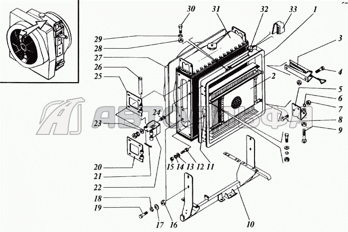 Блок радиаторов (устанавливать с двигателем ЯМЗ-238АК) РСМ Дон 1500Б
