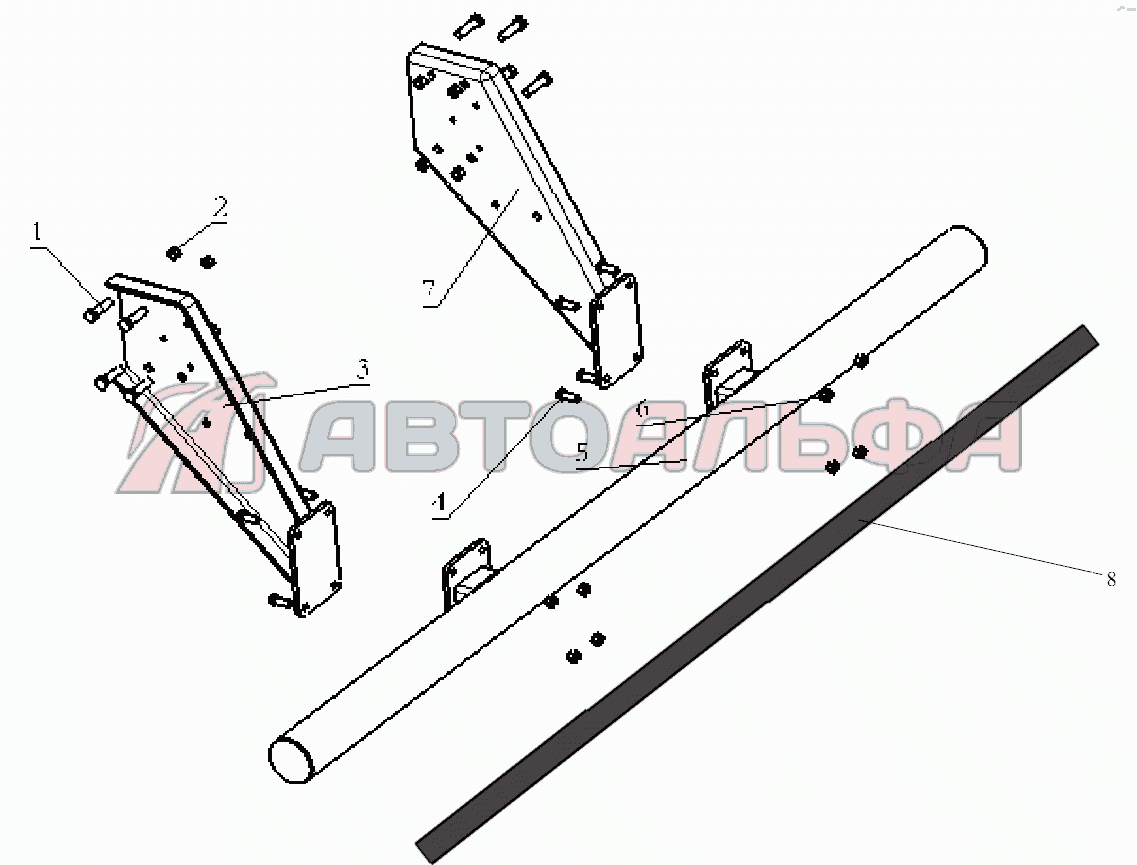 REAR DRILL PROTECTION FRAME Shacman-SX3316DT366