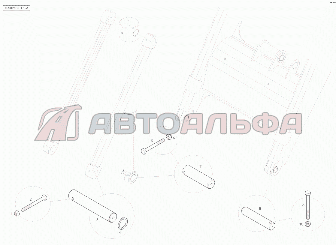Loader Bucket Pin Kit TLB-890 (часть 2)
