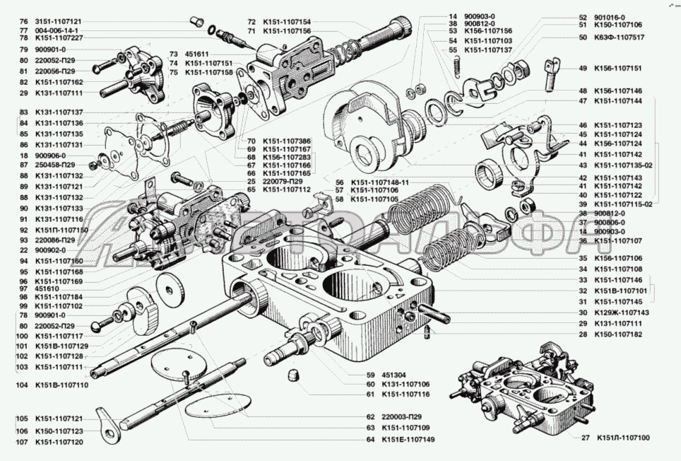 Карбюратор К151Л Двигатель УМЗ-421