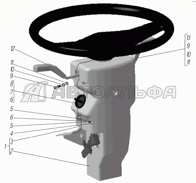 Установка замка зажигания УРАЛ 4320-1151-59