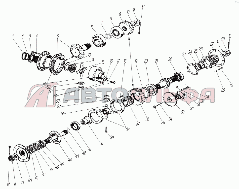 Редуктор среднего моста УРАЛ-6370-1151