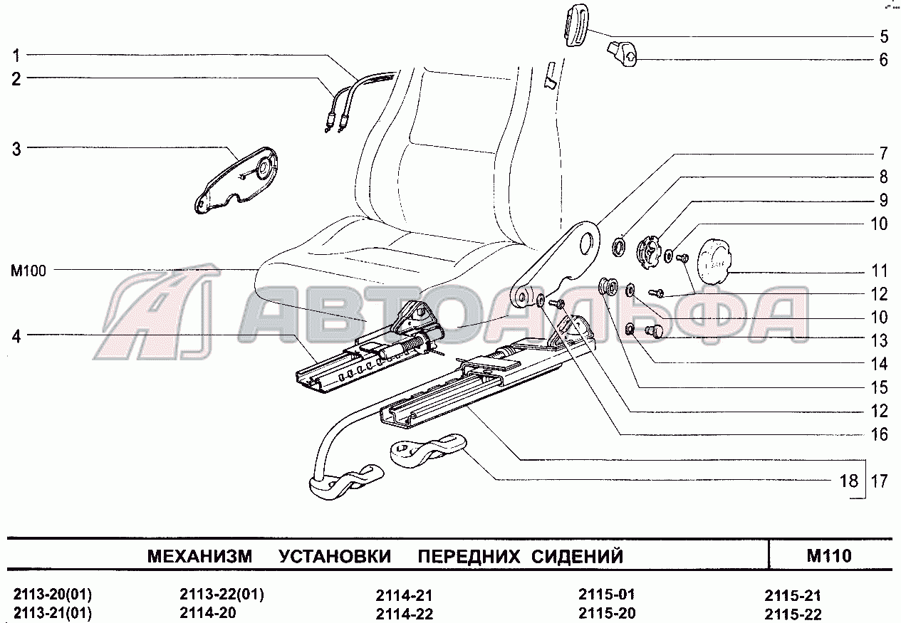 Сиденья ВАЗ 2110, 2111, 2112