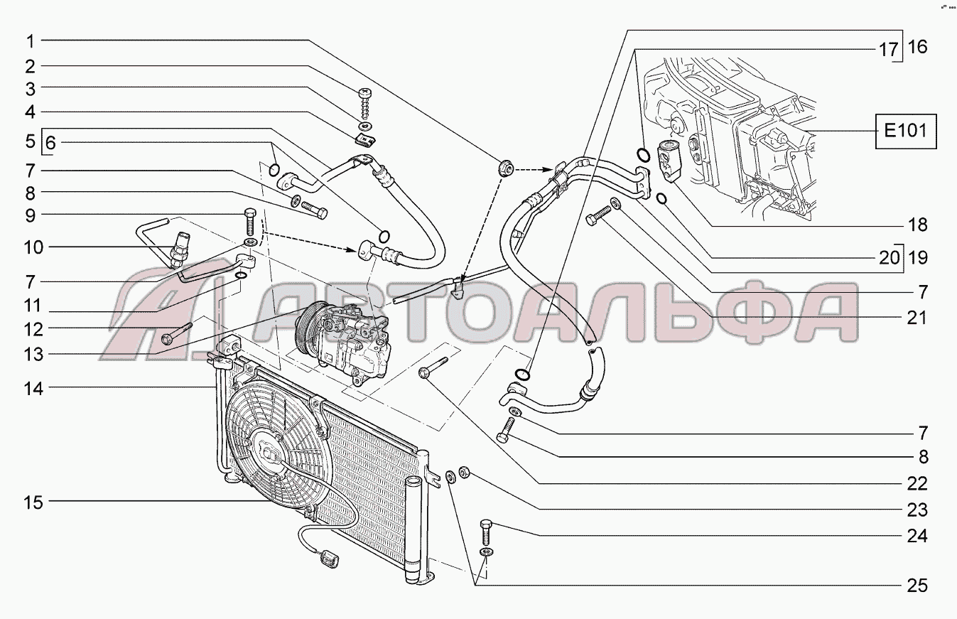 Запчасти на система кондиционирования LADA Priora (ВАЗ 2170), каталог 2009  г.