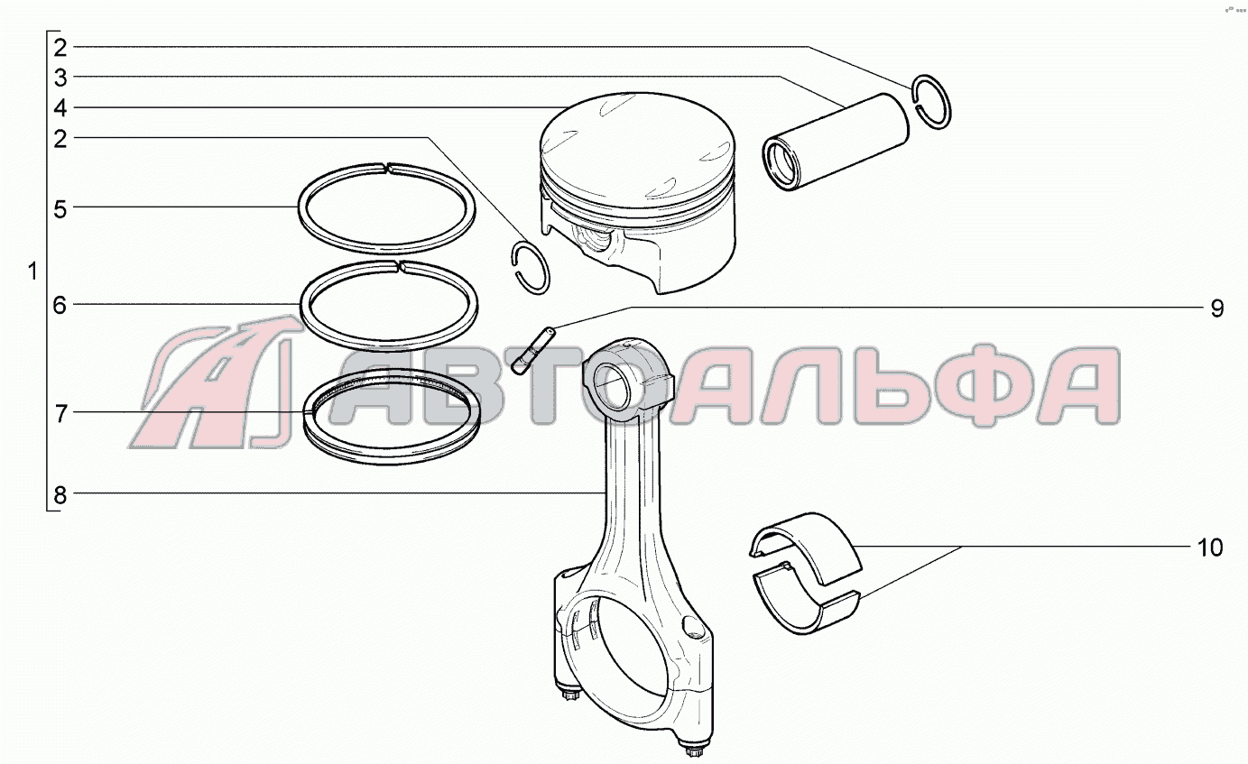 Шатуны и поршни LADA Priora (ВАЗ 2170), каталог 2009 г.