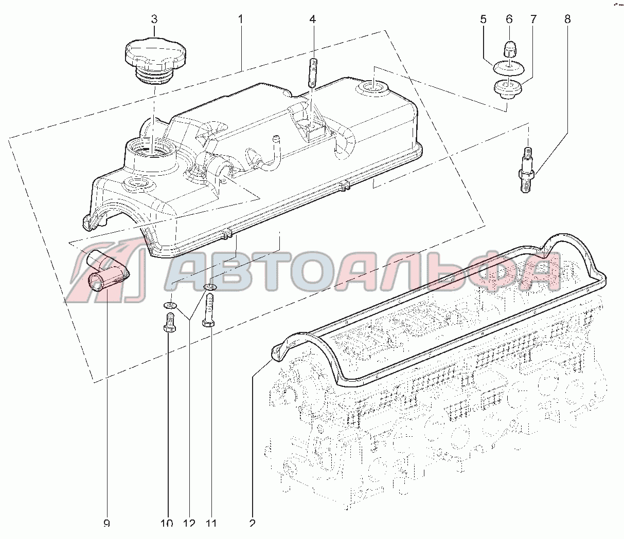 Запчасти на 113010. КРЫШКА ГРМ LADA Granta 2191 (Liftback)