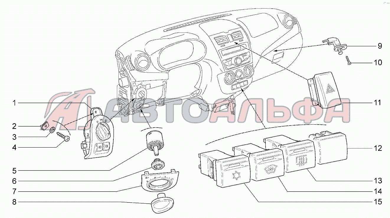 Выключатели LADA Kalina 2192, 2194