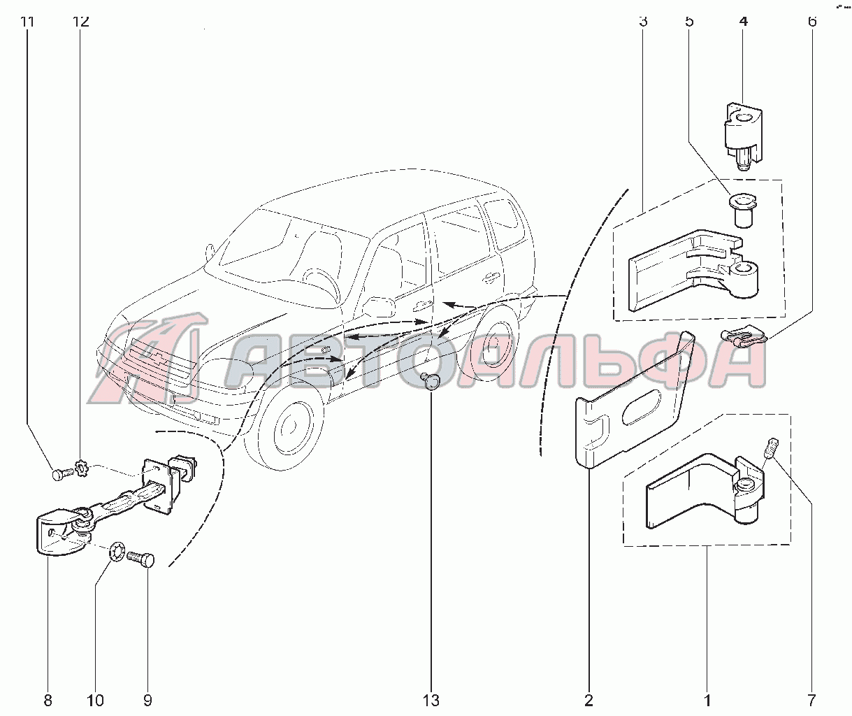 Раскраска Нива Chevrolet - распечатать бесплатно