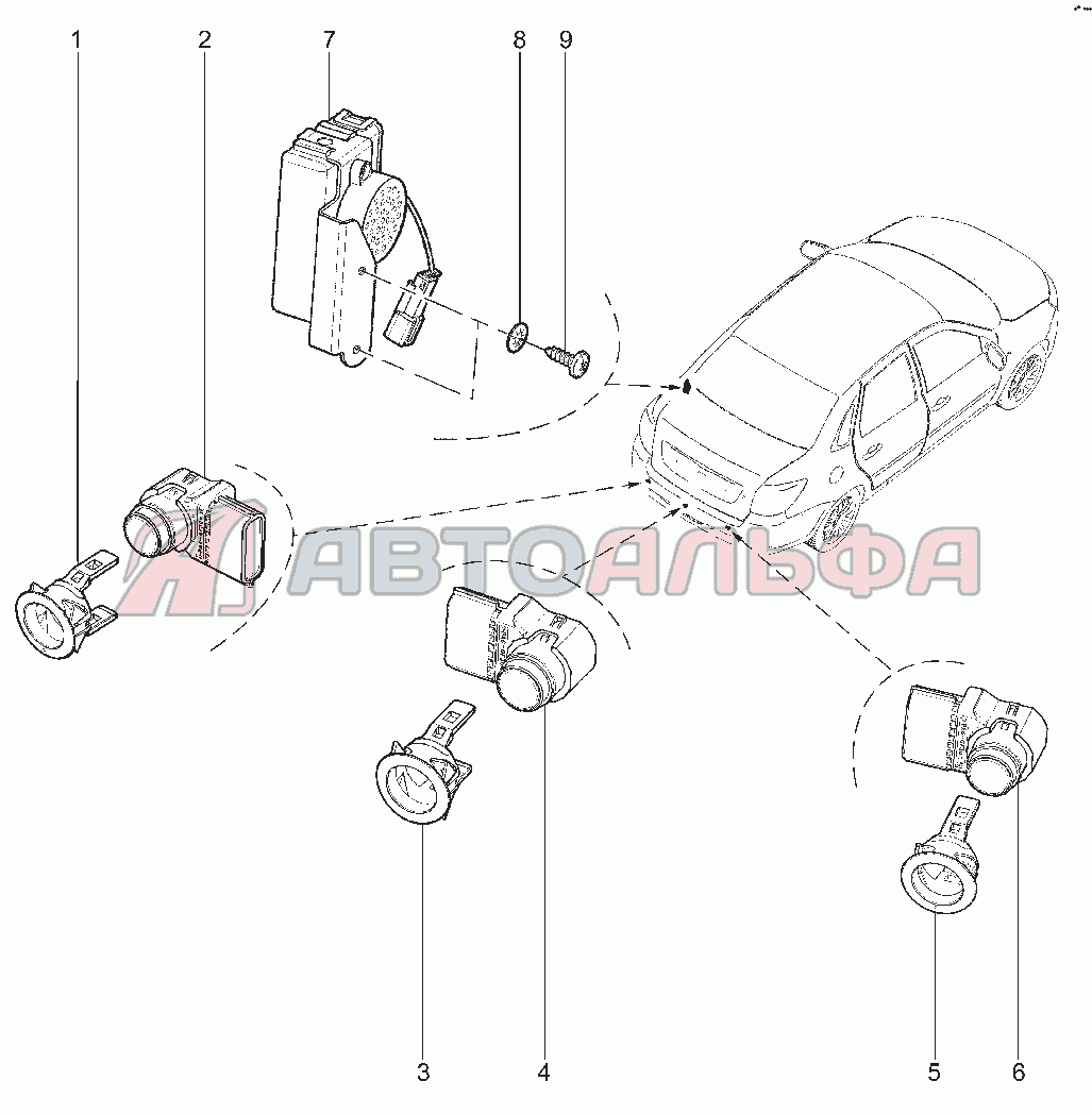 864010. ДАТЧИКИ ПАРКОВКИ LADA Granta FL Cross, каталог 2010 г.