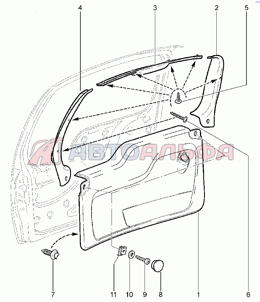 573110. Обивка двери задка LADA Niva Travel, каталог 2022 г.