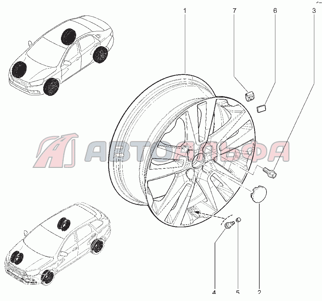 350117. ДИСК КОЛЕСА (ЛИТОЙ) 17" (CROSS) LADA Vesta Cross