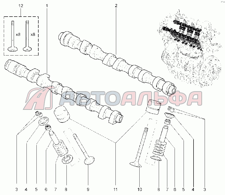 117510. РАСПРЕДВАЛЫ, КЛАПАНЫ (P4M) LADA Vesta Cross