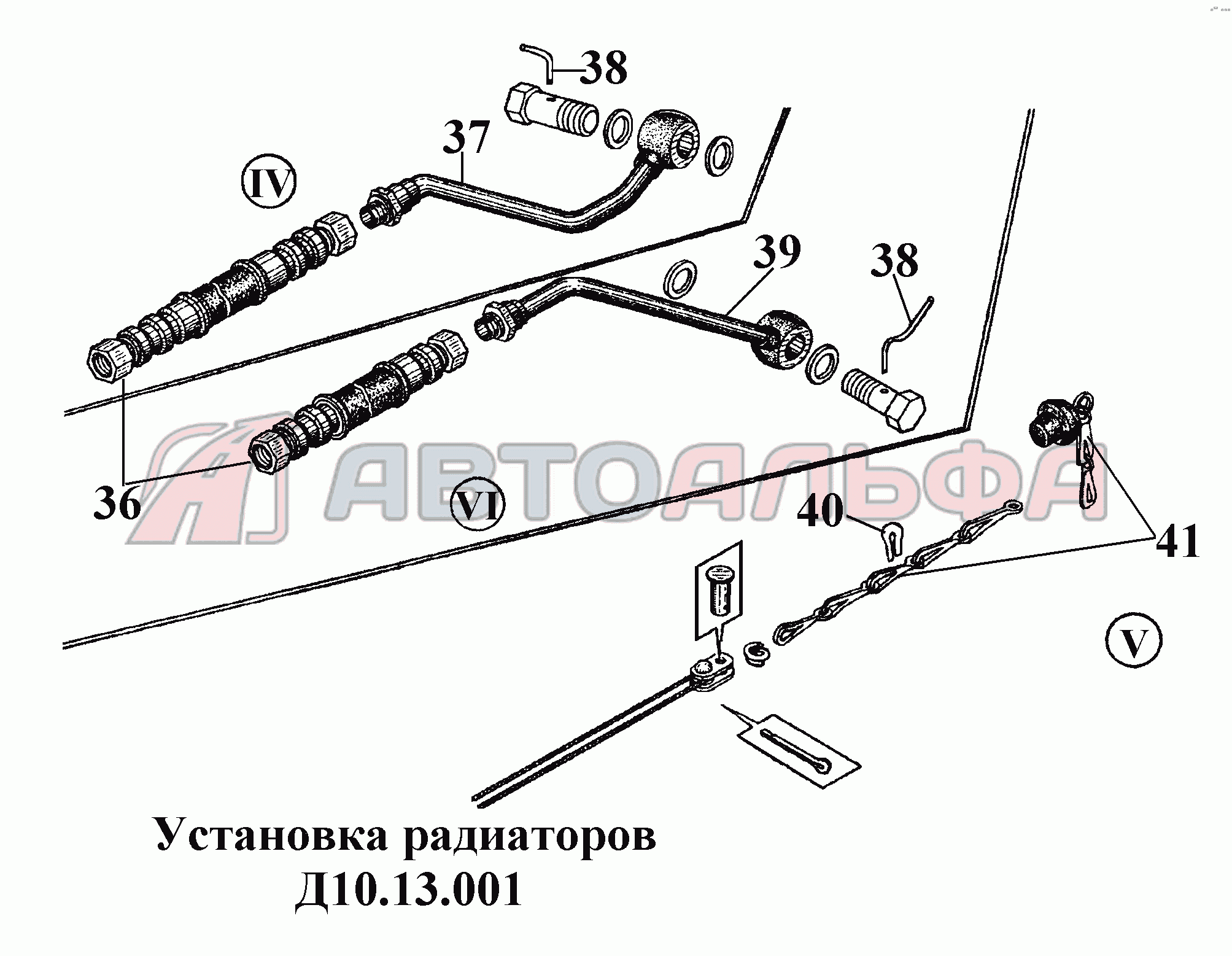 Установка радиаторов Д10.13.001 (5) ВгТЗ ВТ-100Д