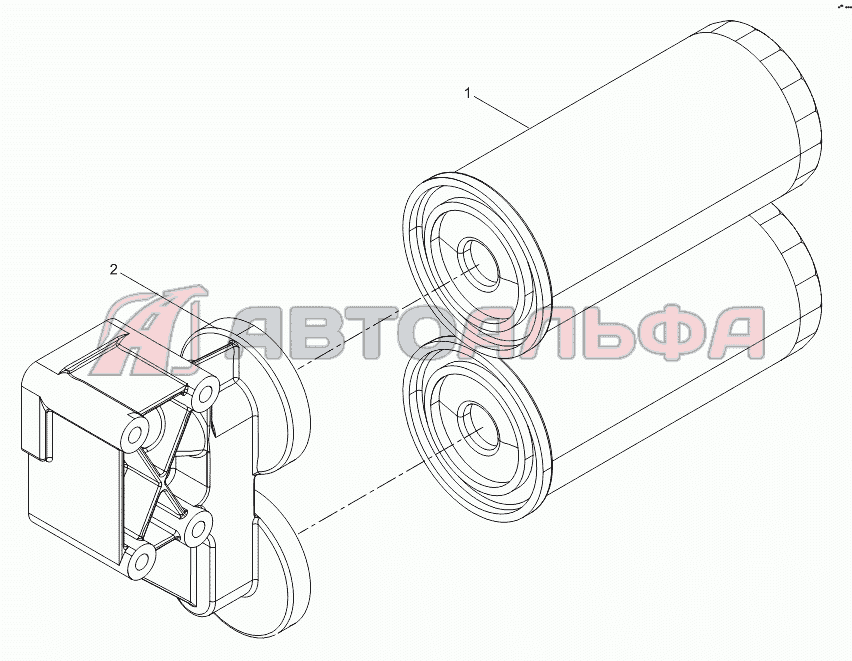 Oil filter assembly Двигатель Weichai WP10336N (Евро 3)