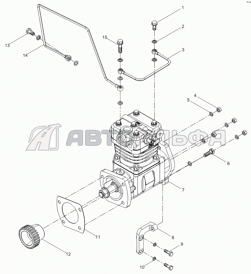 Air compressor assembly Двигатель Weichai WP6G125E22