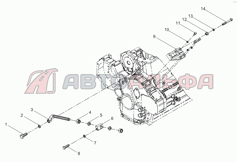 Alternator bracket assembly Двигатель Weichai WP6G125E22