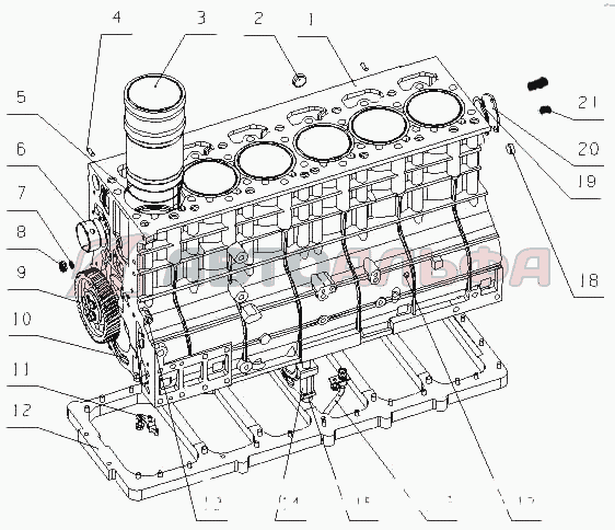 L330A-1002000 Блок цилиндров в сборе Двигатель Yuchai YC6L350-20 (L30JA)