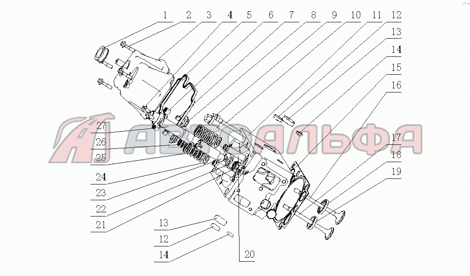 M2A00-1003000A/05 Головка цилиндров и крышка головки цилиндров в сборе Двигатель Yuchai YC6M290N-30 (M2CD1)