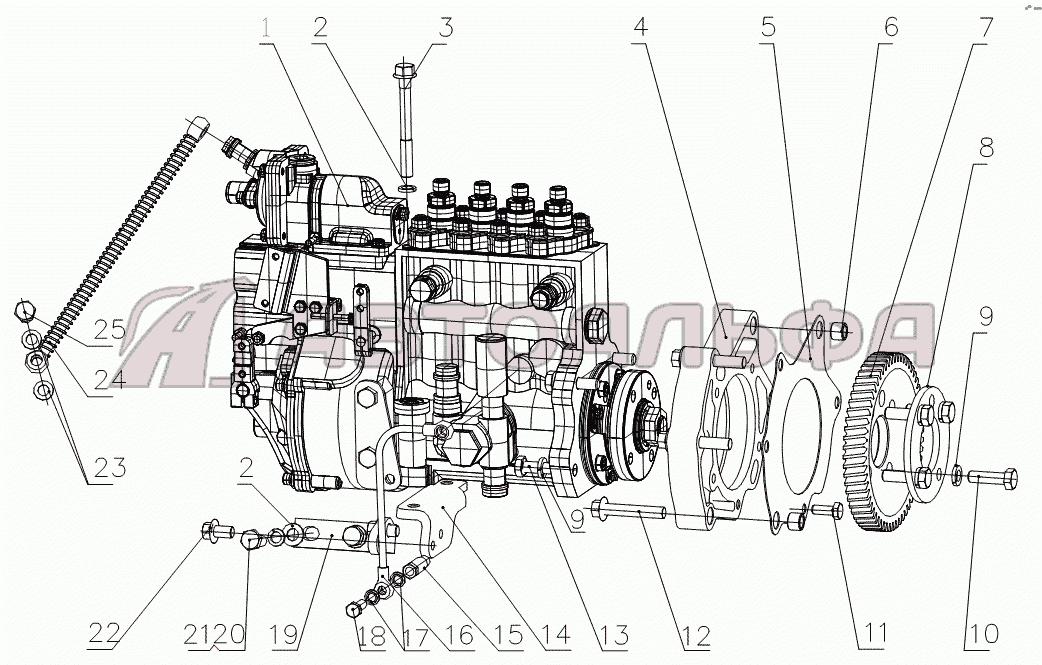 G0800-1111000A Injection Pump Assembly Двигатель Yuchai YC4G180-20 (G0803), каталог 2008 г.