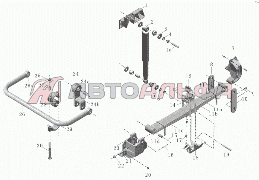 Передняя подвеска в сборе (трехсоставная рессора) PD30-2901-01 Yutong ZK6852HG