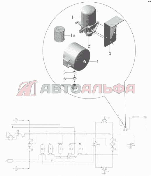 Механизм осушителя PD30-3555-01 Yutong ZK6852HG