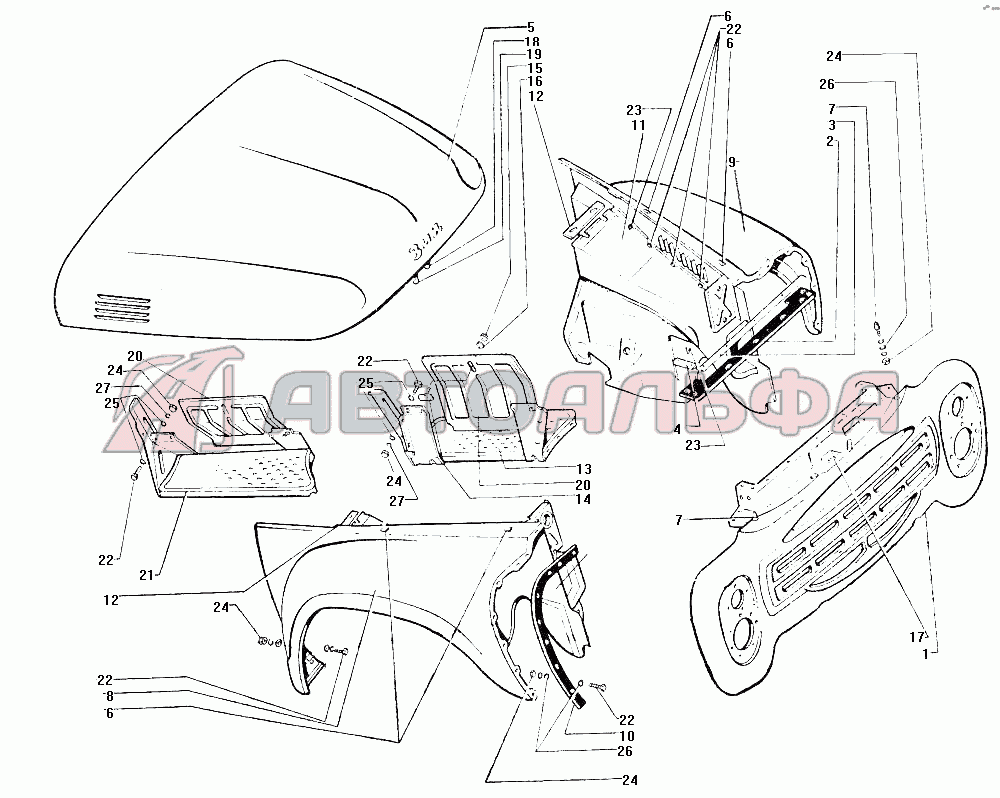 Оперение автомобиля ЗИЛ 130